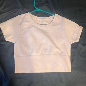 Aerie sidewalk seamless cropped t-shirt in lavender, size small